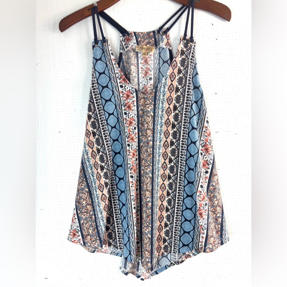 Lavish L Halter Tribal Print Scarf Style Tank Top - Multicolor - Picture 7 of 7